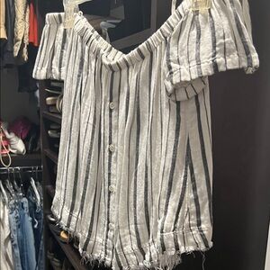 Bella Dahl Black and White Striped Top